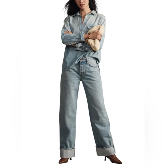 NWT Ética Stanton High-Rise Relaxed Cuff Jeans in Atwood size 30 - Picture 3 of 13